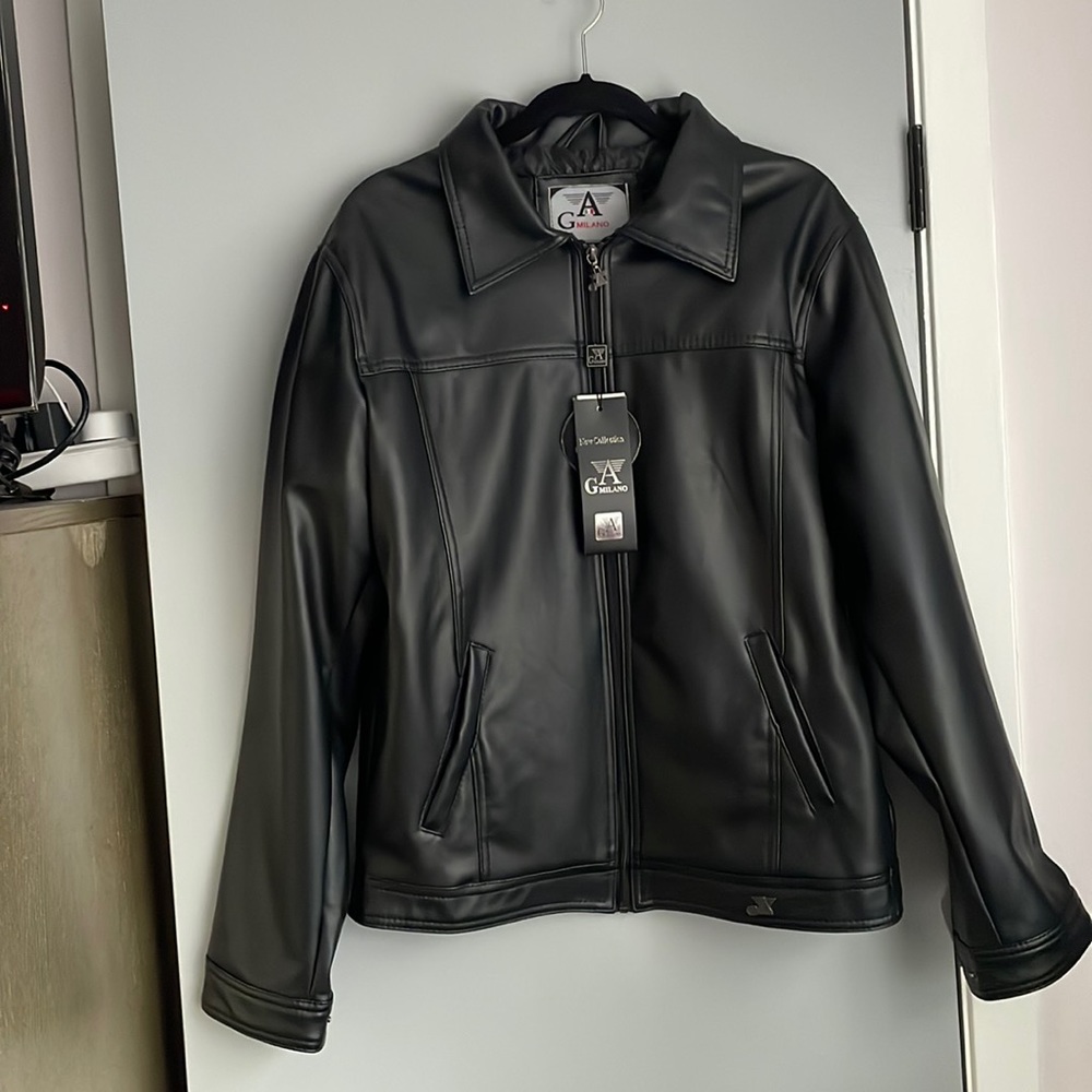GA Milano faux leather jacket, size Xl, new, made in Italy